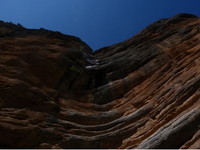 El Barranco A Foratata, su último rápel de 150m.