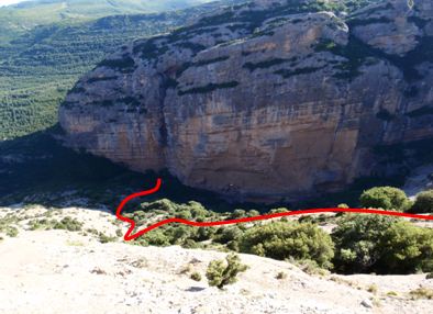 Itinerario orientativo de la Cresta de los Pepes hasta el fondo del valle del Isarre.