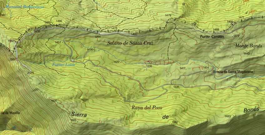 Mapa de los prados de Bonés