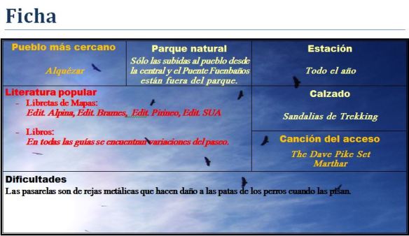 Ficha Pasarelas del Vero