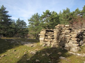 El claro con el refugio pastoral