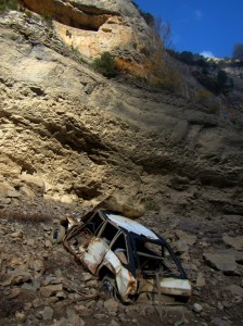 El coche que yace en el Embalse de Cienfuens