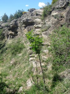 La escalera que salva el resalte cimero